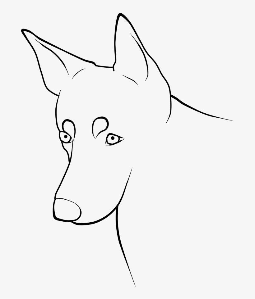 Free Dog Head Lineart By Dragon Thane-d5sukrq - Dog Head Lineart, transparent png download