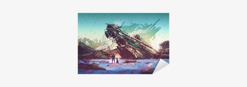 Spaceship Crashed On Blue Field,illustration Painting - Legacy Life Among The Ruins 2nd Art, transparent png download
