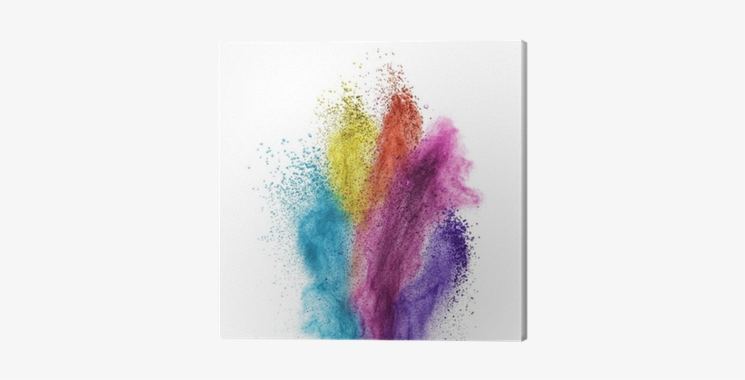 Color Powder Explosion Isolated On White Canvas Print - French Nerds Arched Powder Makeup Brush - Dome Shaped, transparent png download