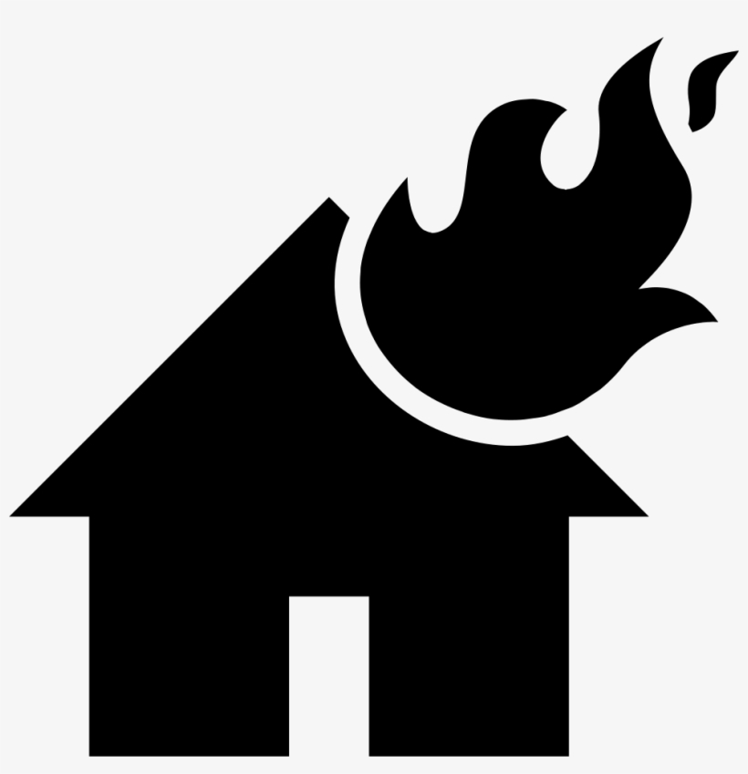 Flames On A Burning House Comments - Burning House Icon, transparent png download