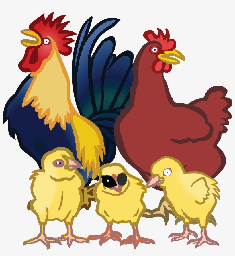 Free Clipart Of A Chicken Family - Chickens Clipart, transparent png download