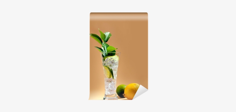 Glass Of Water, Soda Or Alcoholic Drink Whith Lime - Lemonade, transparent png download