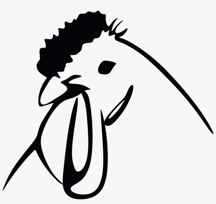 Roast Chicken Clipart Black And - Chicken Head Clipart Black And White, transparent png download