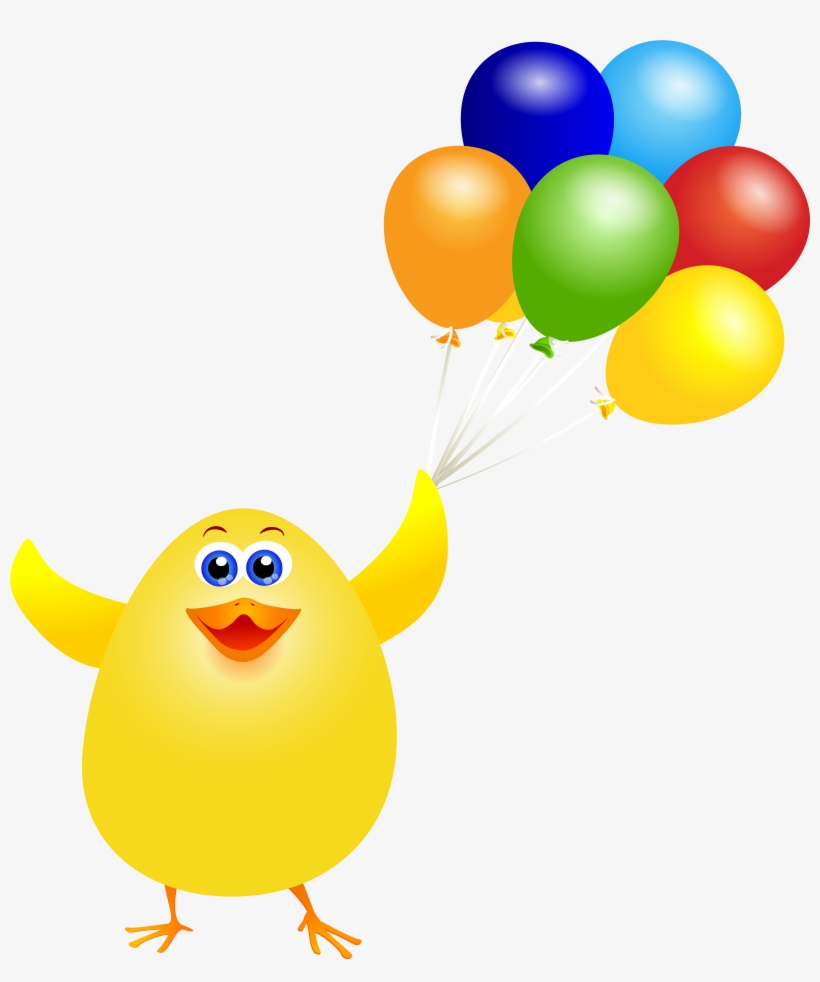 View Full Size - Chicken With Balloons, transparent png download