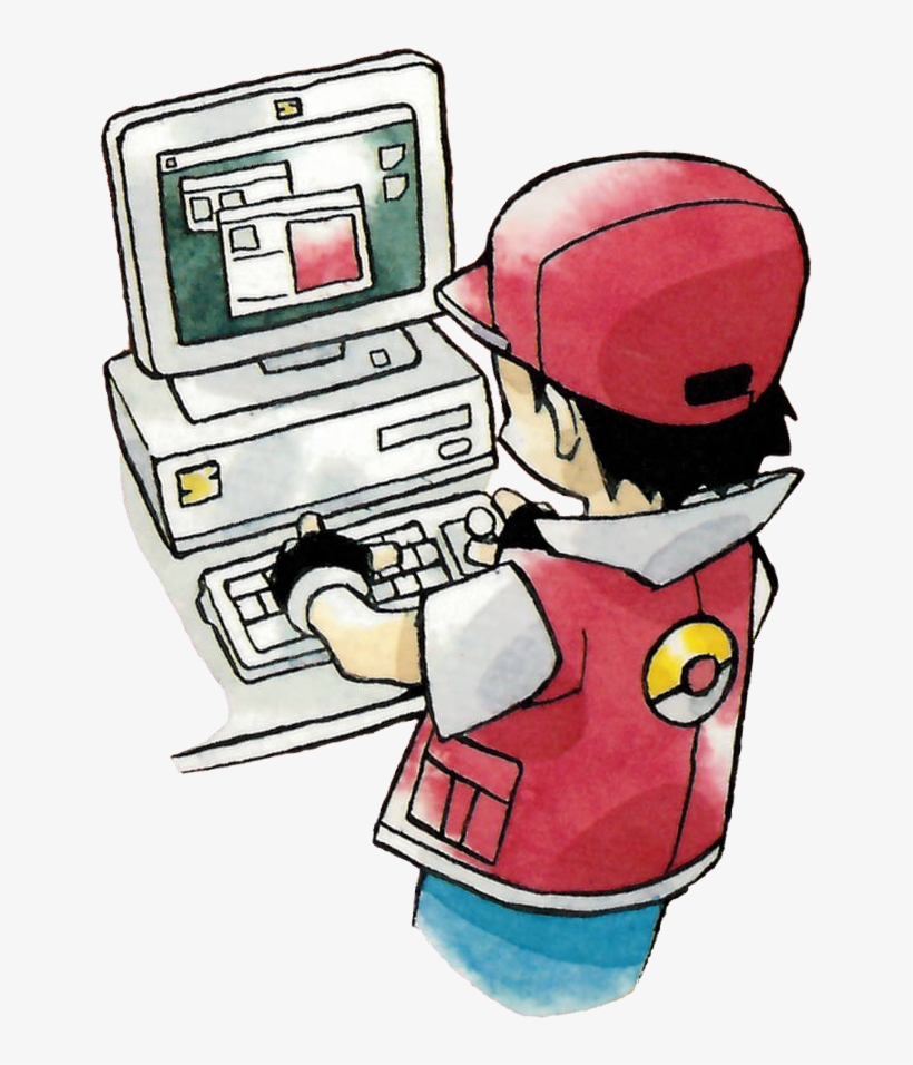 Red On Computer - Electric Tale Of Pikachu Ash, transparent png download