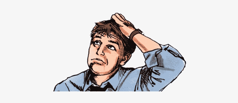 Cracking Cat - Man Scratching Head Drawing, transparent png download