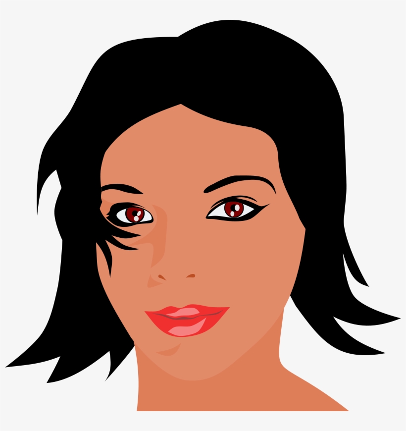 Clipart Woman Black Hair, transparent png download