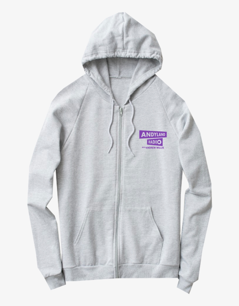 Official Andyland Radio Grey Zip Up Hoodie, transparent png download