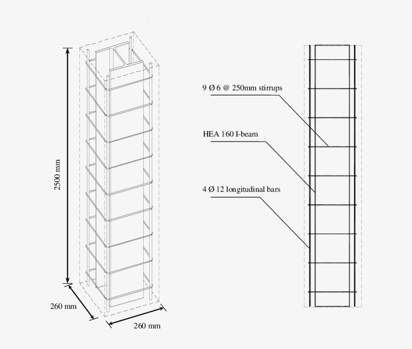 Details And Elevation Of The Composite Columns - Science, transparent png download