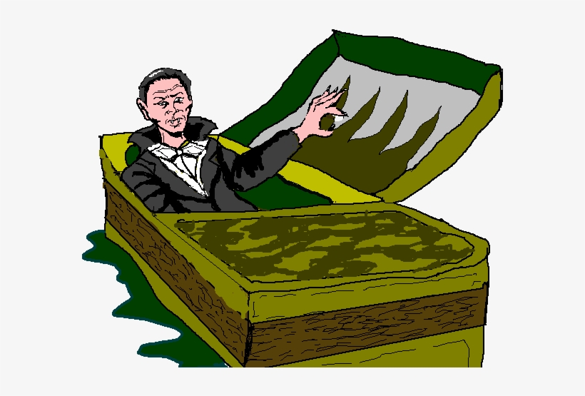 Free Count Dracula Waking From His Coffin Clip Art - Wake Up From Coffin, transparent png download