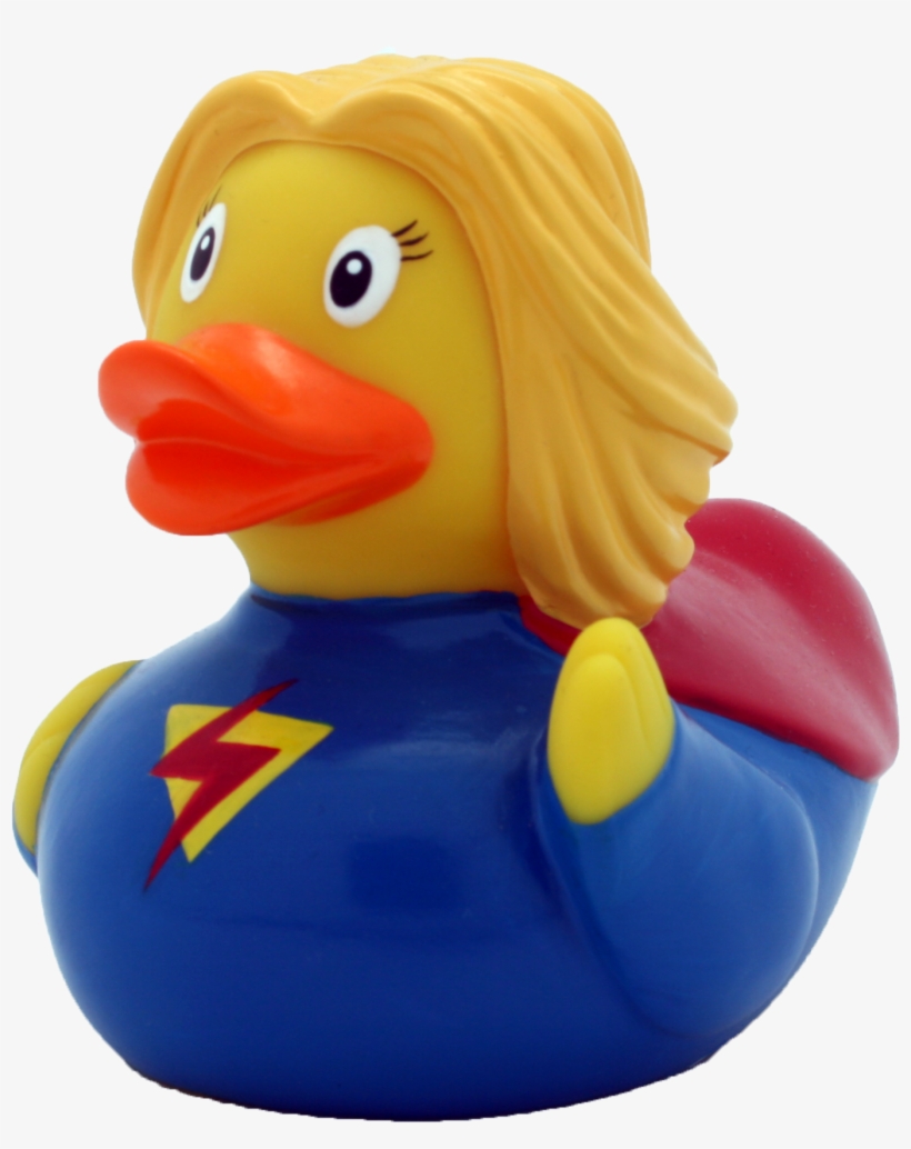 Canard Super Héroine Duck - Lilalu Superwoman Hero Rubber Duck Bathtime Toy, transparent png download