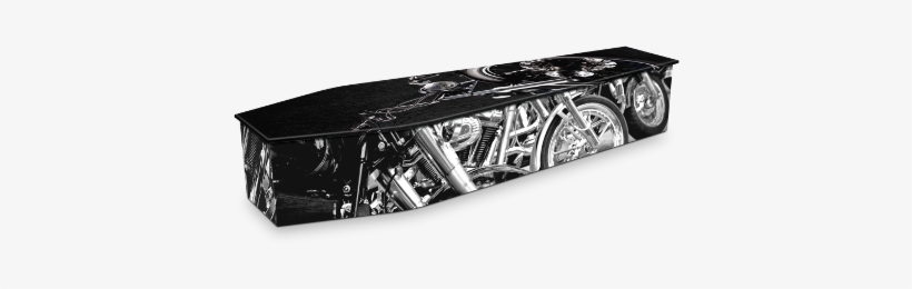 Black Chrome Motorcycle Coffin - Motorcycle Coffin, transparent png download