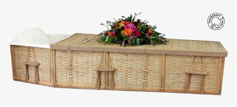 Bamboo Six Point Coffin 3q Flowers Hero Slide - Coffin, transparent png download