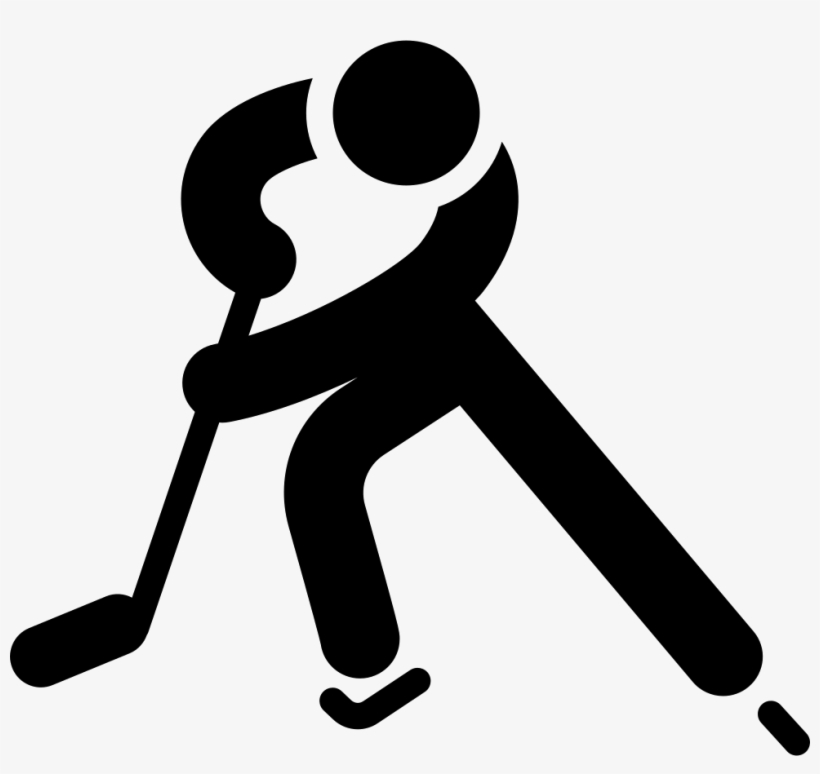 Ice Hockey Player Silhouette - Ice Hockey Icon Transparent, transparent png download