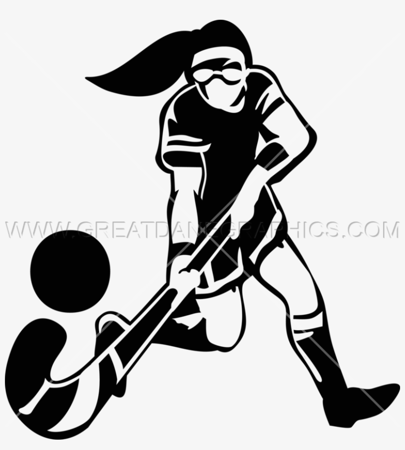 Image Black And White Library Girl Silhouette At Getdrawings - Black And White Field Hockey, transparent png download