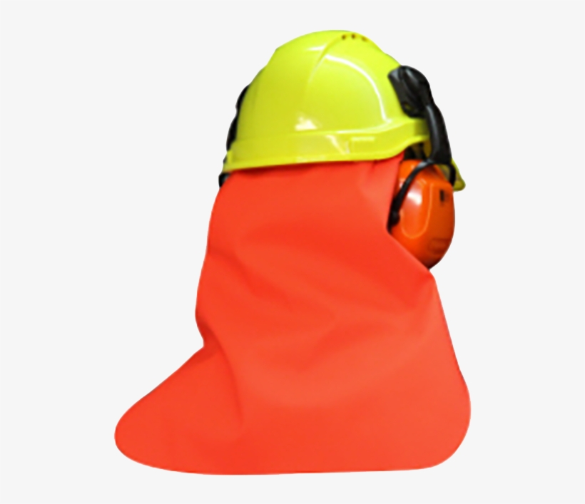 Hard Hat Neck Flap Pvc Flouro Orange - Hard Hat Neck Flap, transparent png download