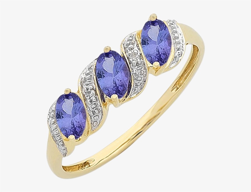 Yellow Gold Tanzanite And Diamond Ring - Pre-engagement Ring, transparent png download
