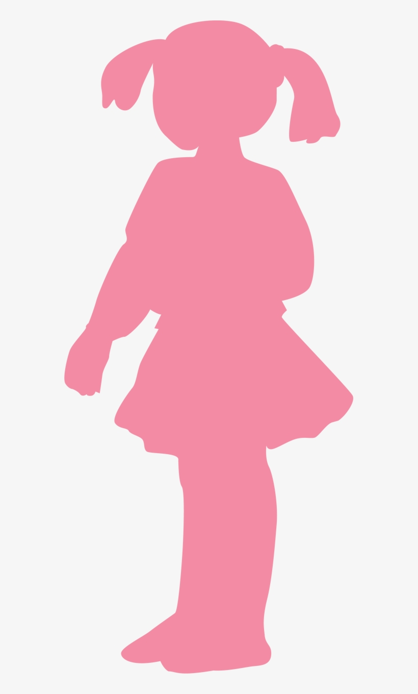Girl Silhouette - Pink Girl Silhouette Png, transparent png download