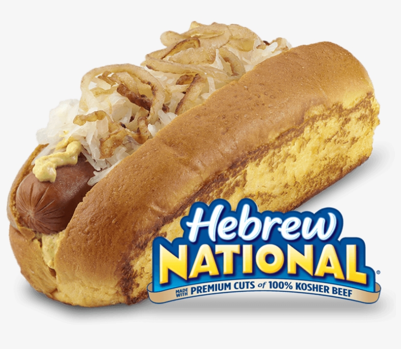Hebrew National All Beef Hot Dog - Hot Dog Mustard And Sauerkraut, transparent png download