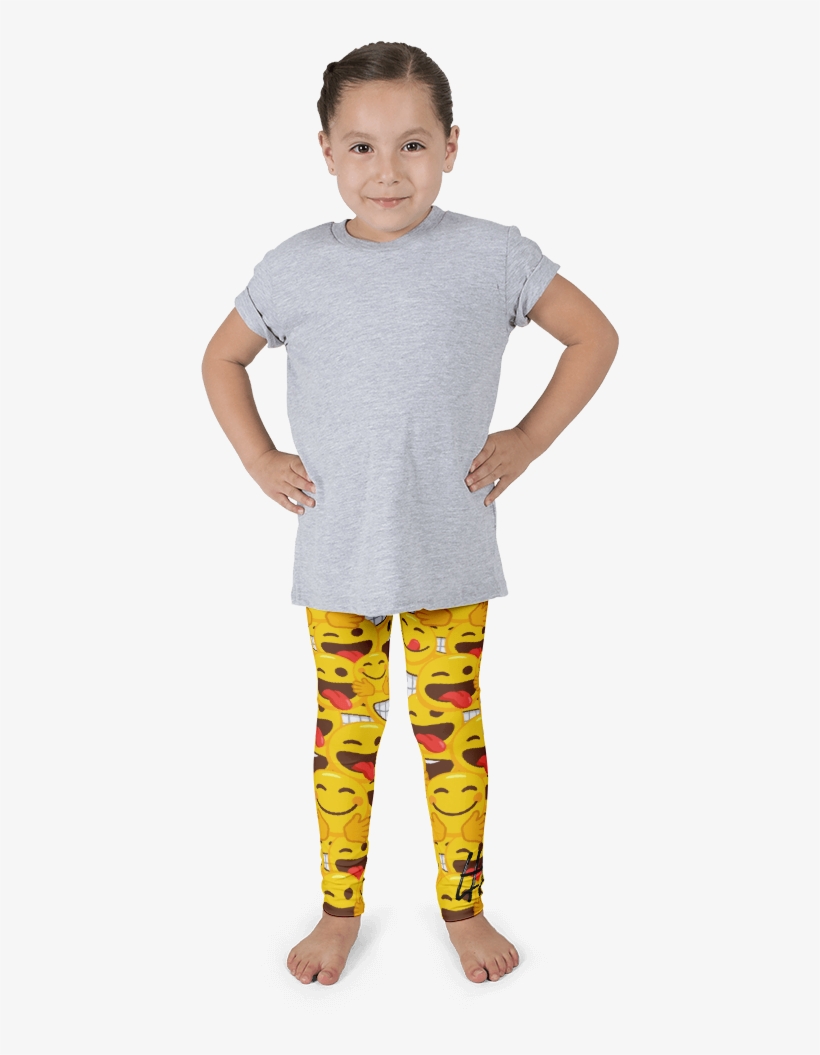 Kid's Emoji Mashup Leggings - Leggings, transparent png download