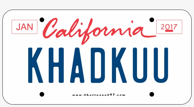 California Khadkuu Number Plate - Ronald Reagan Presidential Library, transparent png download