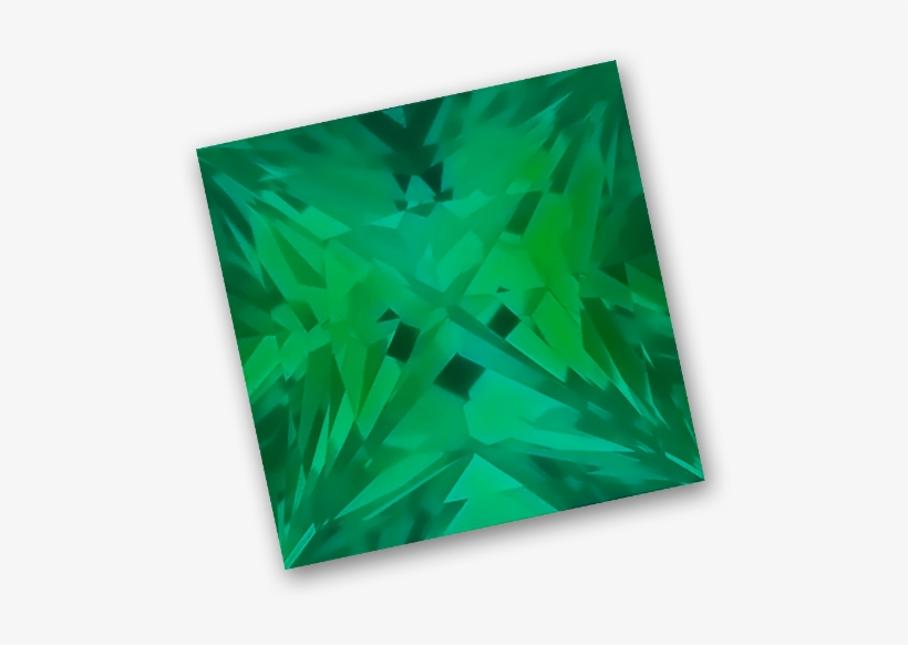 9x9mm Princess Cut Gem Quality Chatham Lab Grown Emerald - Triangle, transparent png download