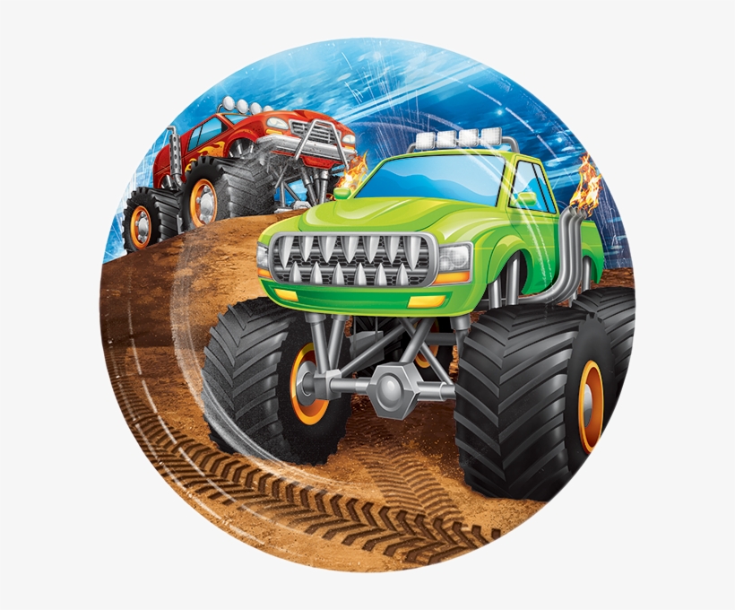 Monster Truck Dessert Plates - Monster Truck Happy Birthday, transparent png download