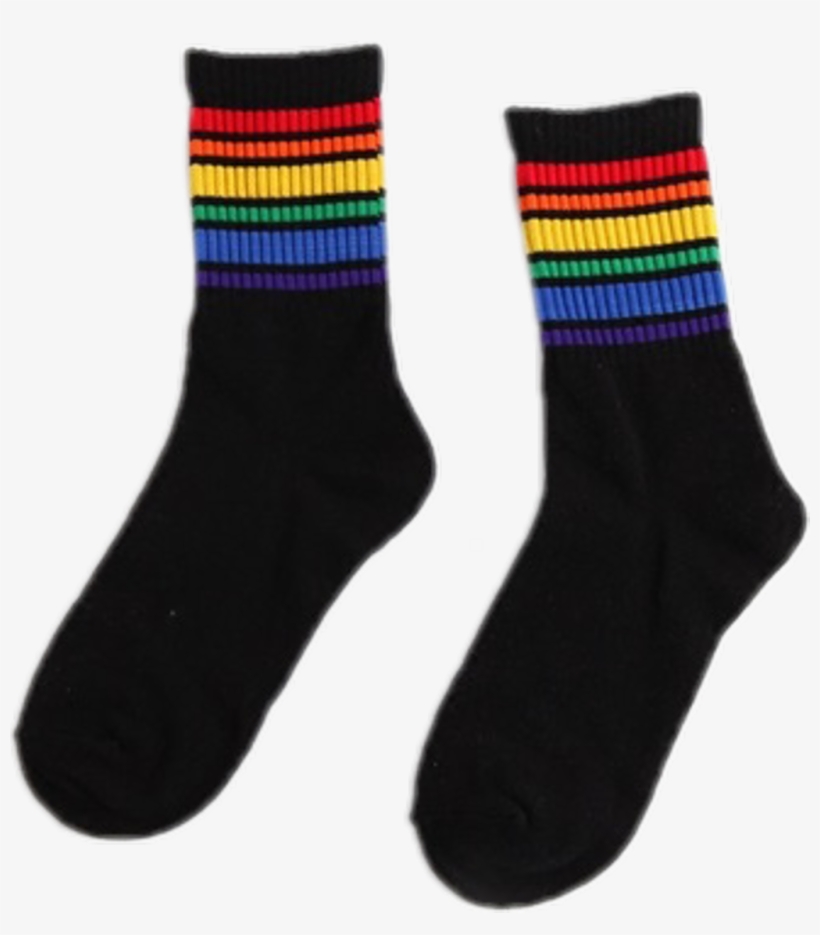 #rainbowsocks #socks #png #clothes #clothingpng #aesthetic - Sock, transparent png download
