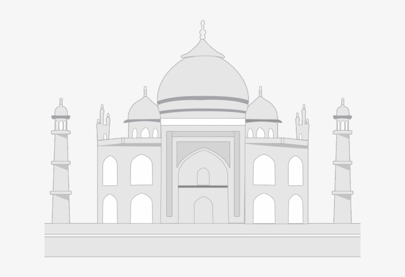 Taj Mahal Png Transparent Images - Taj Mahal White Background, transparent png download
