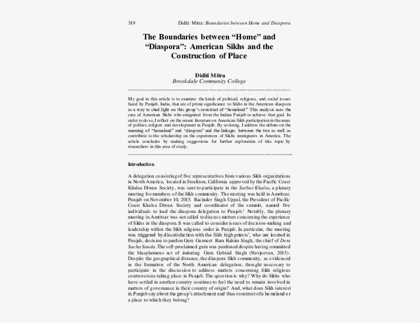 The Boundaries Between " Home " And " Diaspora " - Decline Meaning In Punjabi, transparent png download