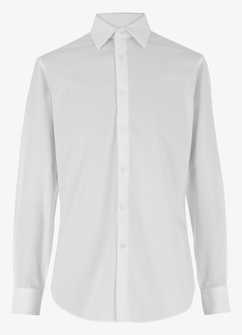 White Micro-weaved Shirt - Formal Wear, transparent png download