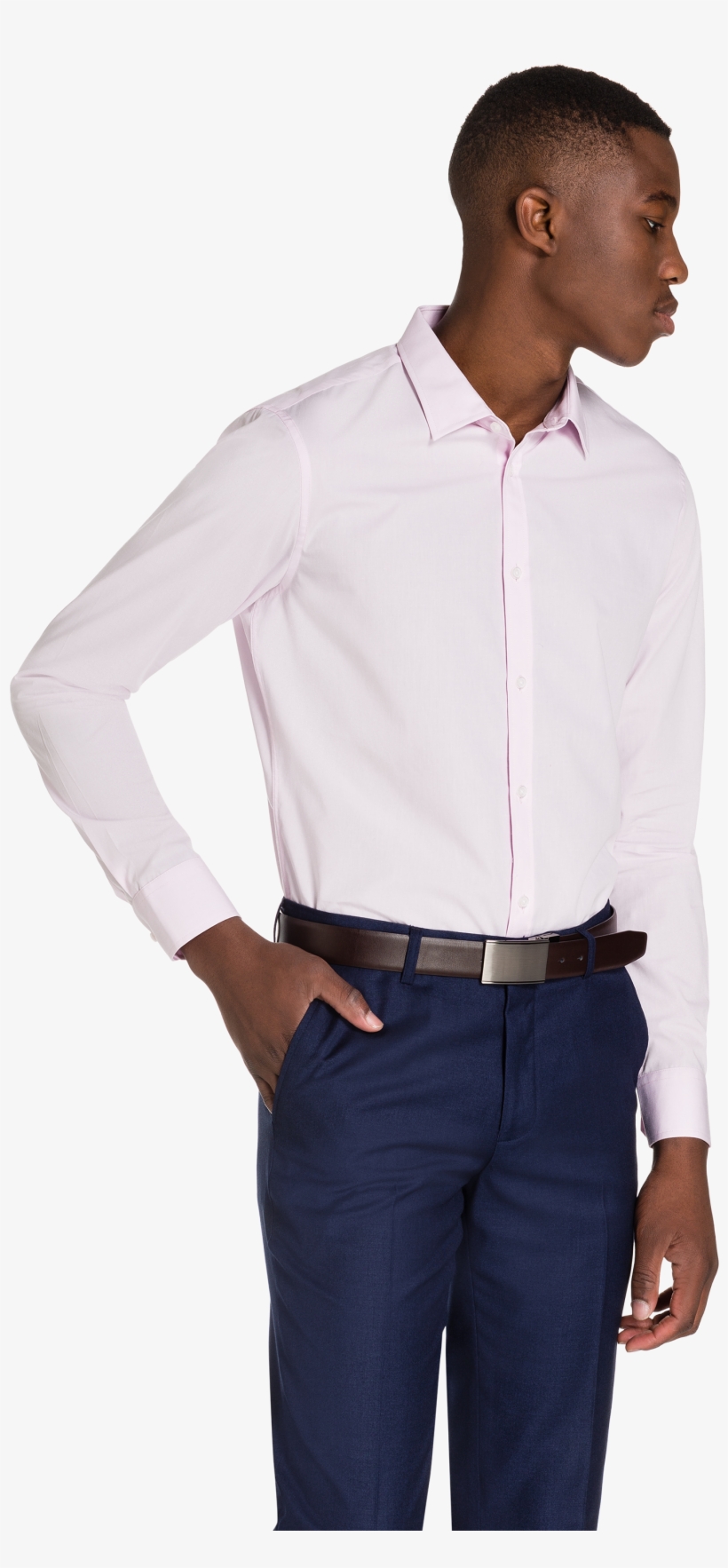 Pink Largo Slim Dress Shirt - Man, transparent png download