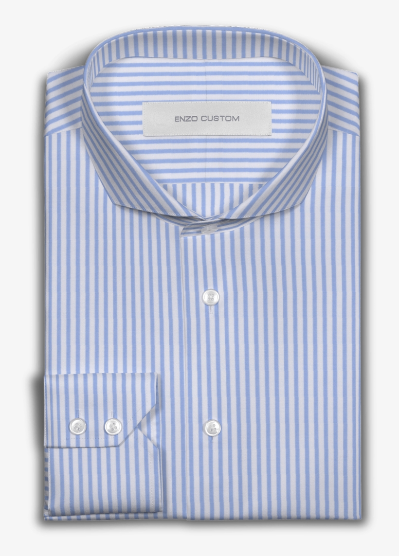 Cotton Blue Stripe Dress Shirt - Formal Wear, transparent png download