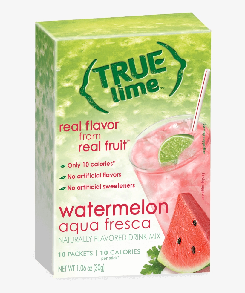 True Lime Watermelon Aqua Fresca 10 Pkts - Juicebox, transparent png download