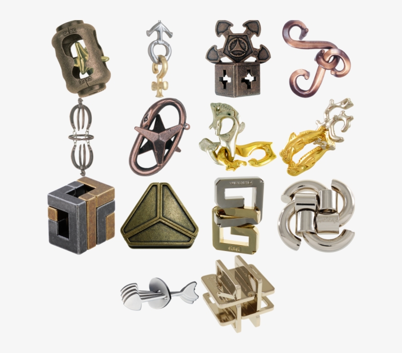A Set Of 14 Hanayama Puzzles - Mechanical Puzzle, transparent png download
