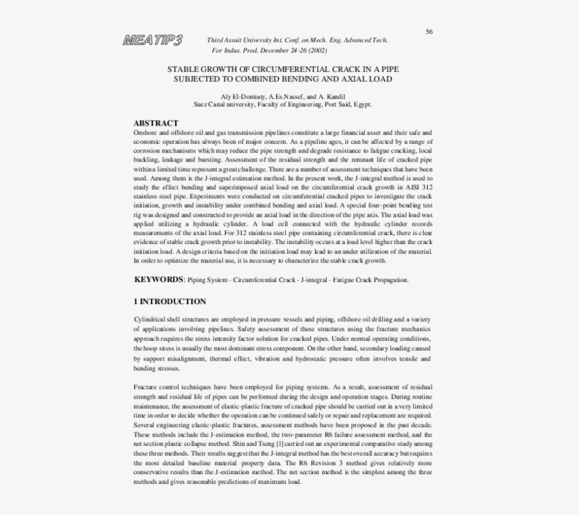 Stable Growth Of Circumferential Crack In A Pipe Subjected - [no Title], transparent png download