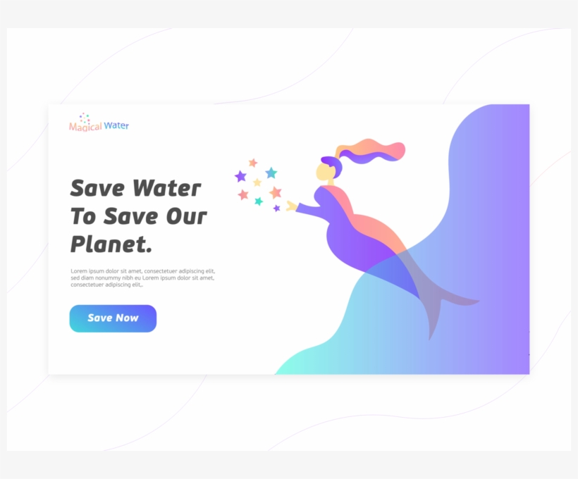 Magical Water Save Water Women Illustration Beautiful - Illustration, transparent png download