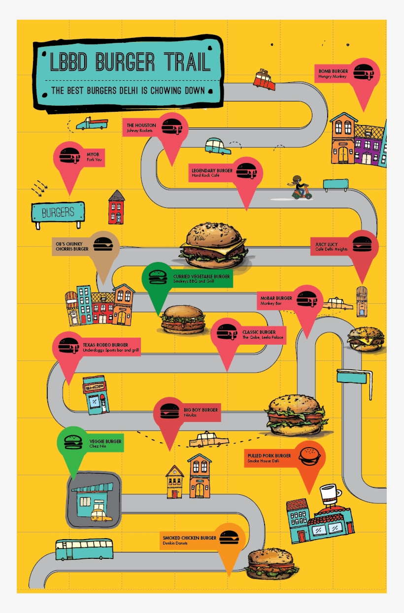 Burgertrail Map-02 - Burger, transparent png download