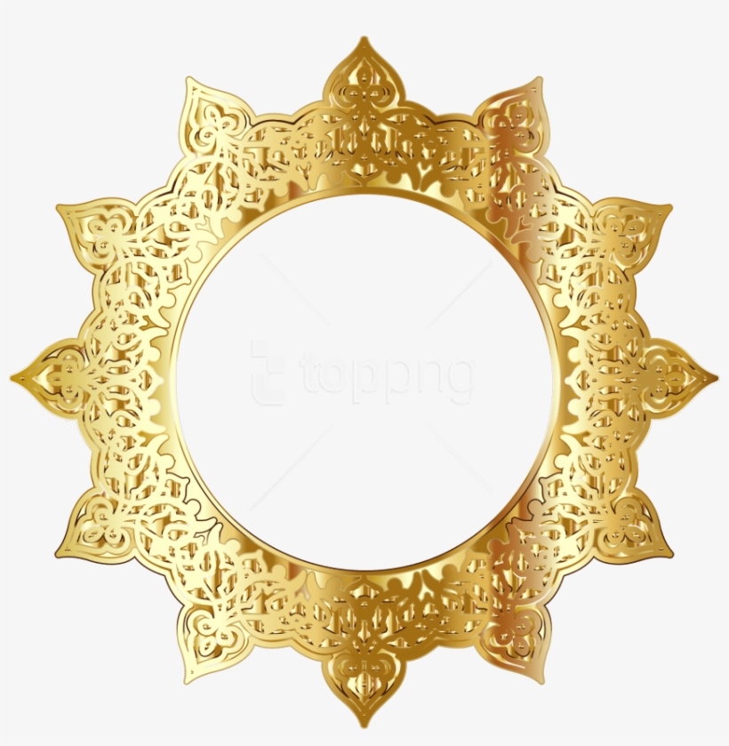 Free Png Golden Round Frame Png - Golden Round Frame Png, transparent png download