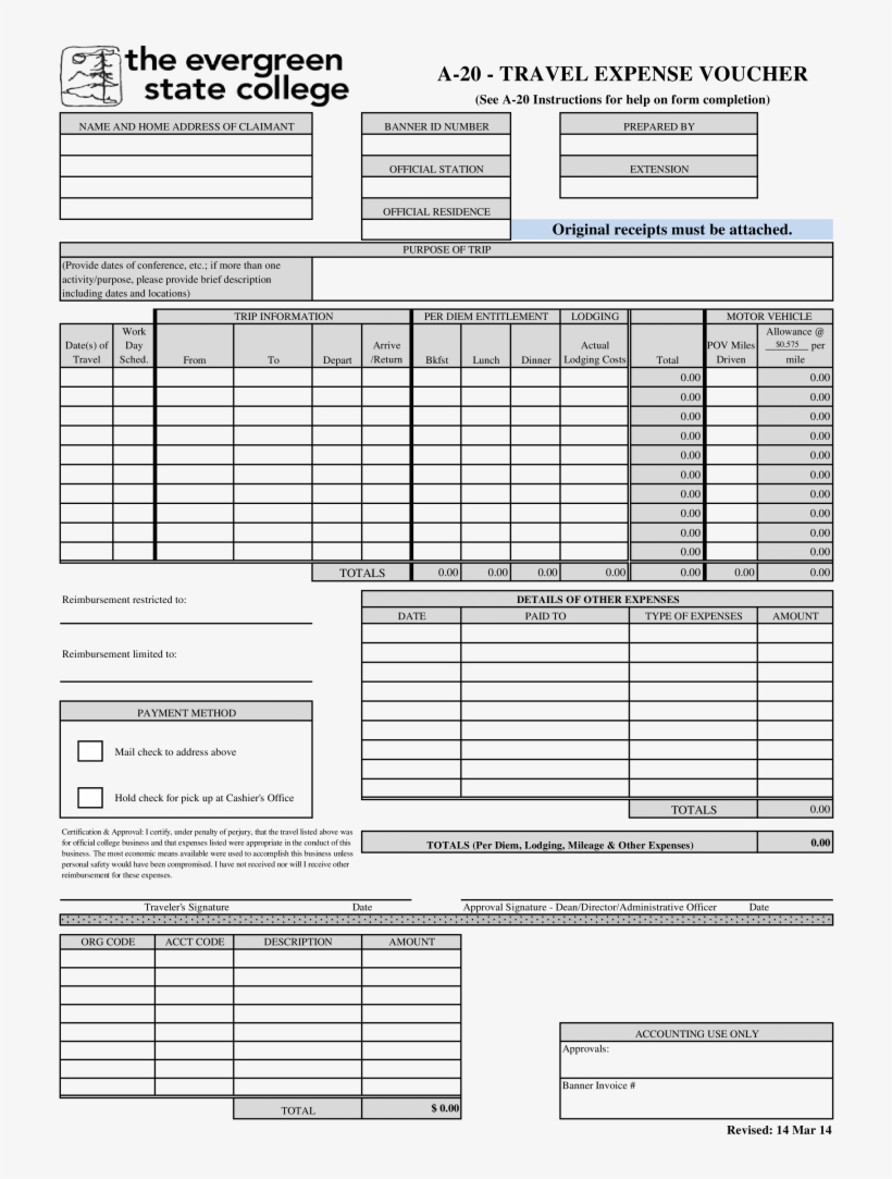 Do You Need A Travel Expense Voucher Template Download - Document, transparent png download