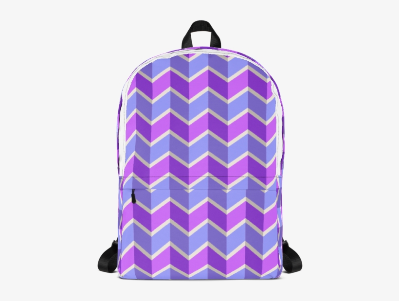 Blue And Purple Chevron Pattern Backpack - Paint Splatter Backpack, transparent png download