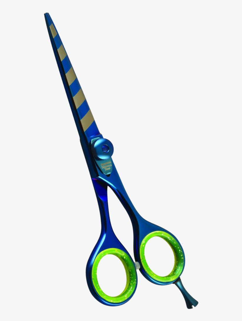 Samurai Hair Cutting Scissor Blue Titanium With Beautiful - Scissors, transparent png download