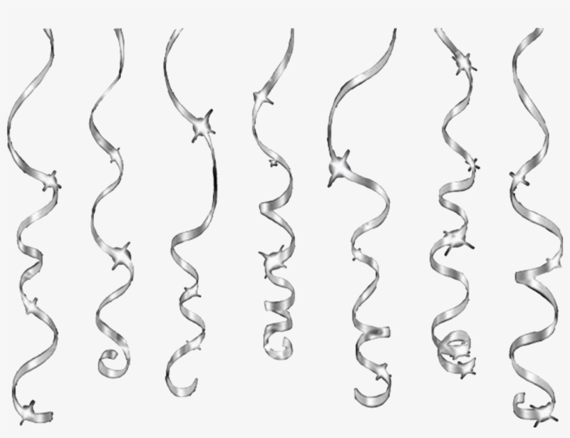 #silver #streamers #ribbon #partyitems #party #celebrate - Line Art, transparent png download
