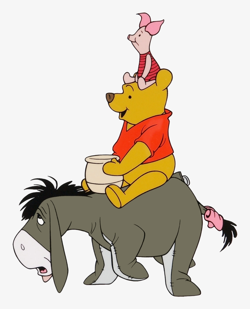 Winnie The Pooh Group Clipart - Winnie The Pooh Riding Eeyore, transparent png download