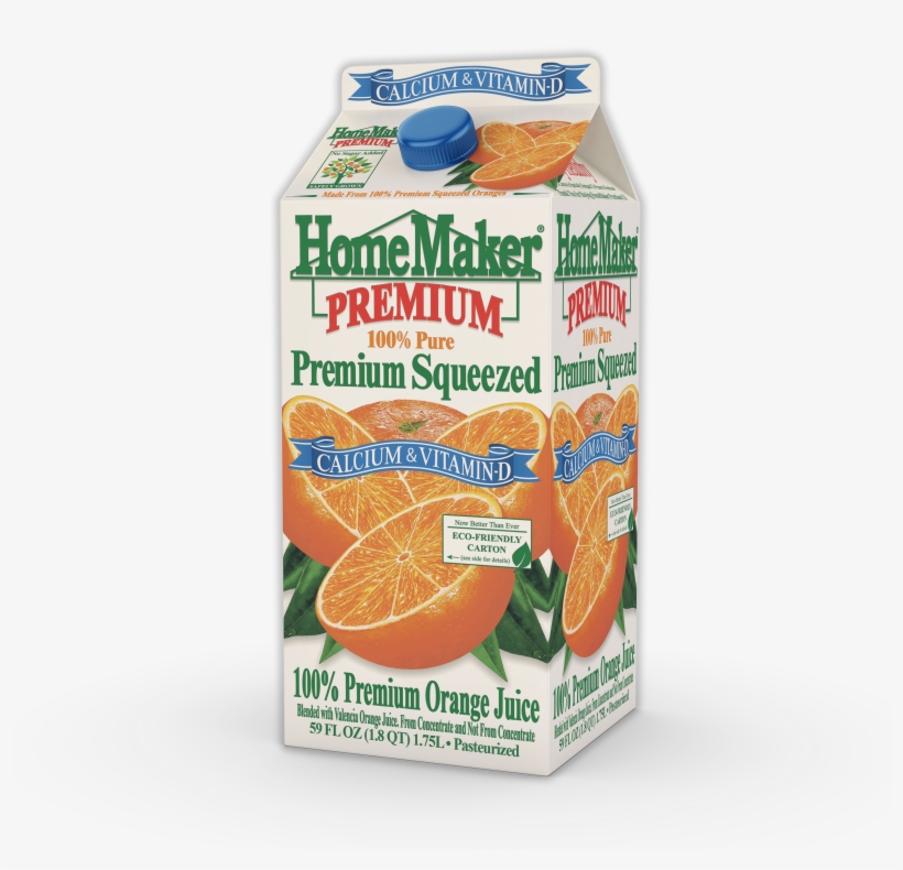 Homemaker, Premium Squeezed Orange Juice Plus Calcium, - Homemaker Orange Juice 59 Oz, transparent png download