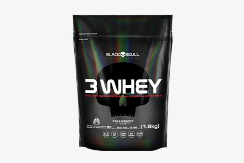 3 Whey - 1 - 8kg - 3 Whey Black Skull, transparent png download