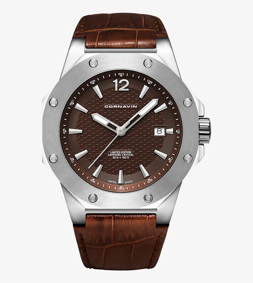 Brown Dial With Super Luminova On Hour And Minute Hands - Cornavin Downtown Gold, transparent png download