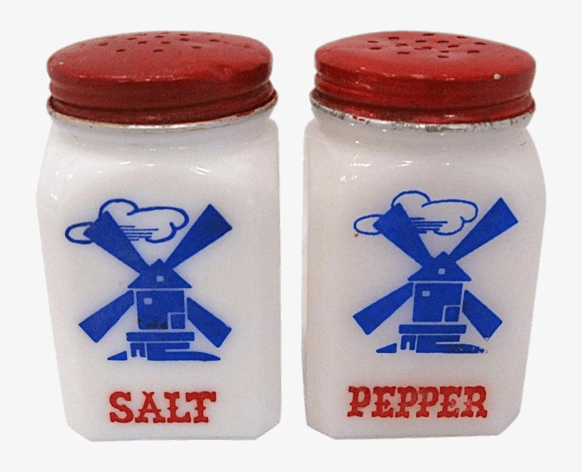Download - Milk Glass Windmill Salt And Pepper Shakers, transparent png download