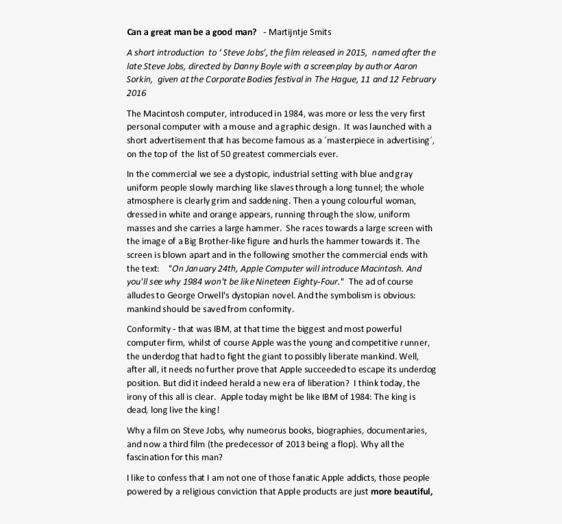 On 'steve Jobs' - Document, transparent png download