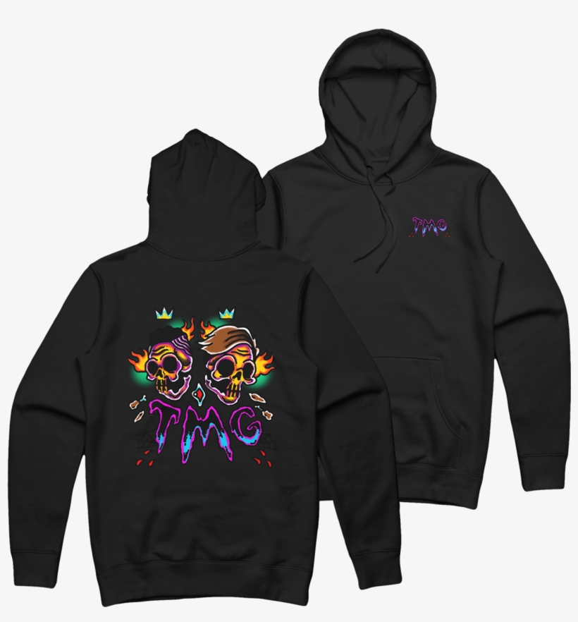 Traditional Skull Black Hoodie - Bad Omens Hoodie, transparent png download